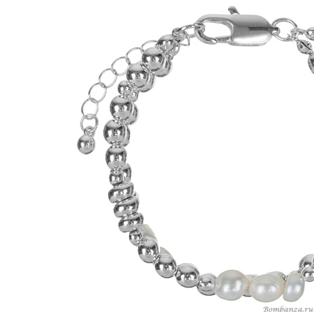 Браслет Fiore Luna, Metall & Pearl Сarabiner